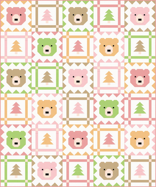 LIMITED EDITION Pen & Paper Patterns Grizzly Grove Quilt Kit Featuring Poppie Cotton Country Confetti Fabric Collection 60.5"x72.5"