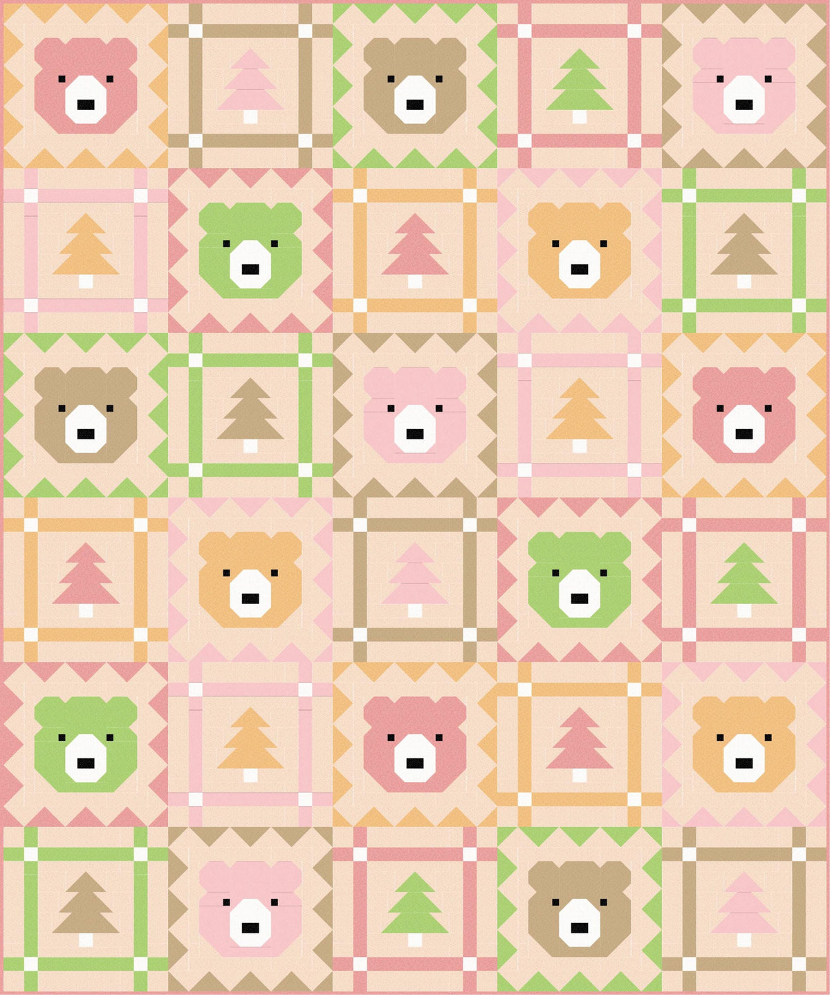 LIMITED EDITION Pen & Paper Patterns Grizzly Grove Quilt Kit Featuring Poppie Cotton Country Confetti Fabric Collection 60.5"x72.5"