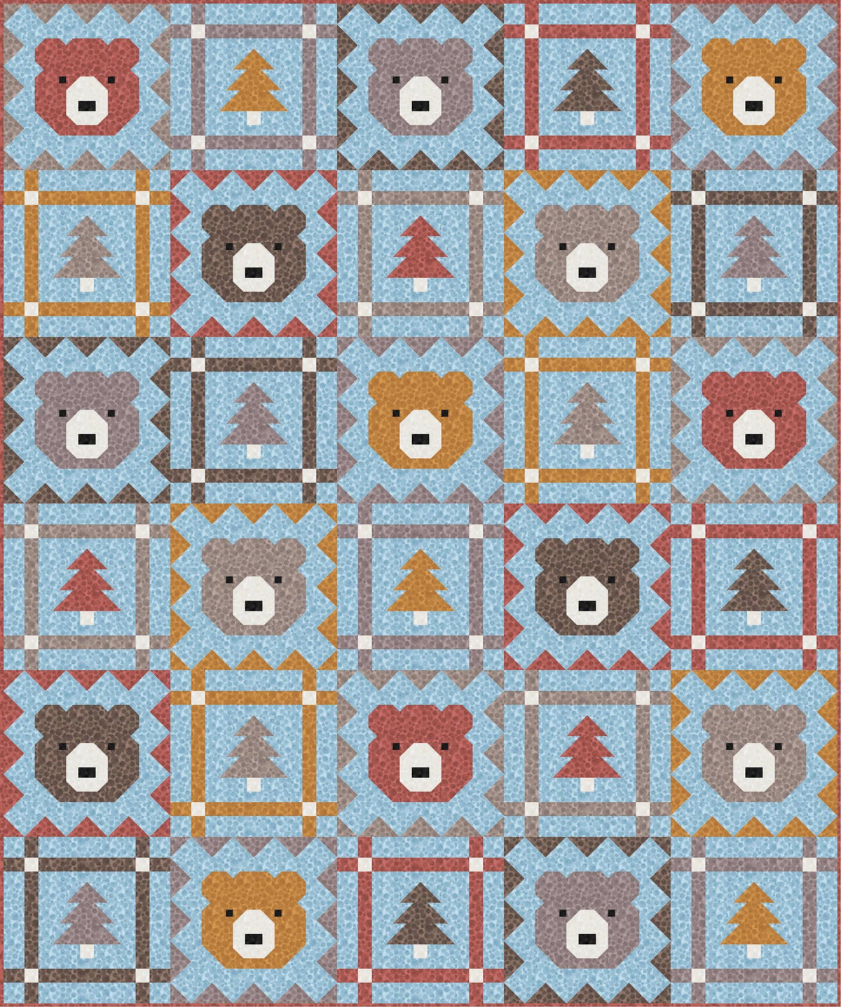LIMITED EDITION Pen & Paper Patterns Grizzly Grove Quilt Kit Featuring Lewis and Irene Bumbleberries Blenders Fabric Collection 60.5"x72.5"