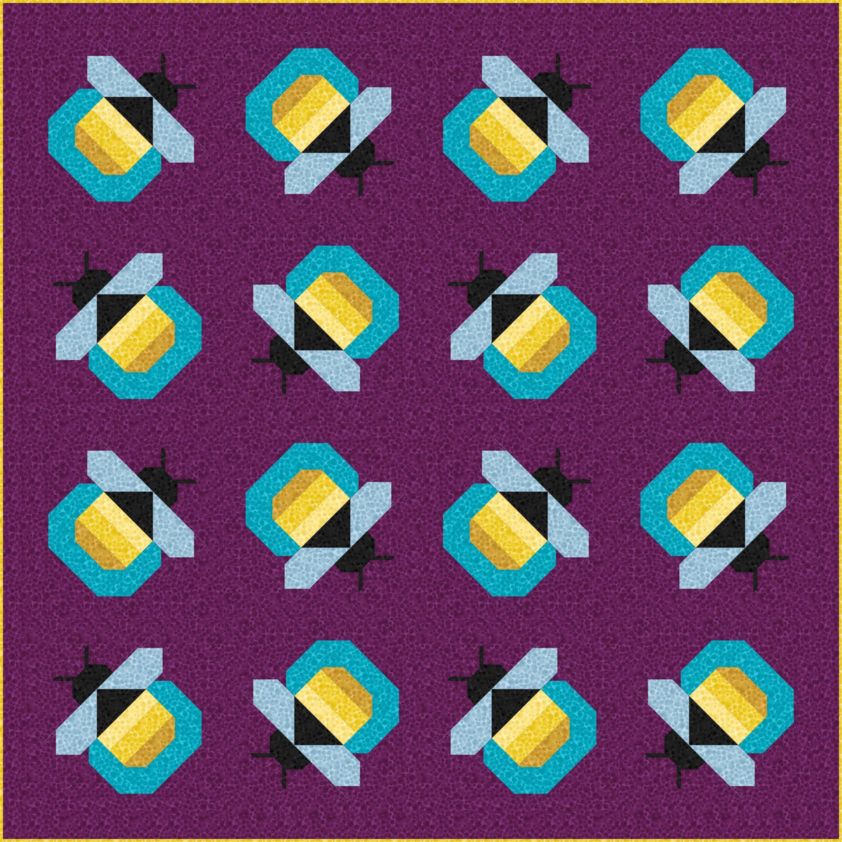 LIMITED EDITION Pen & Paper Patterns Firefly Quilt Kit Featuring Lewis and Irene Bumbleberries Blenders Fabric Collection 72.5"x72.5"