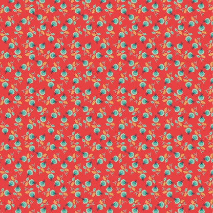 Poppie Cotton Betsy's Sewing Kit Fabric Collection Darling Daisy on Red Authentic Premium 100% Cotton Quilt Shop Quality Fabrics