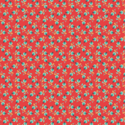 Poppie Cotton Betsy's Sewing Kit Fabric Collection Darling Daisy on Red Authentic Premium 100% Cotton Quilt Shop Quality Fabrics