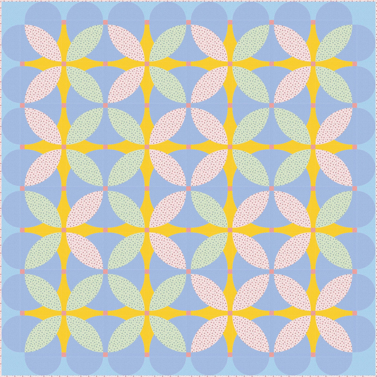 LIMITED EDITION Lo and Behold Retro Blossoms Quilt Kit Featuring Poppie Cotton Fabrics Finished Size: 61"x61"