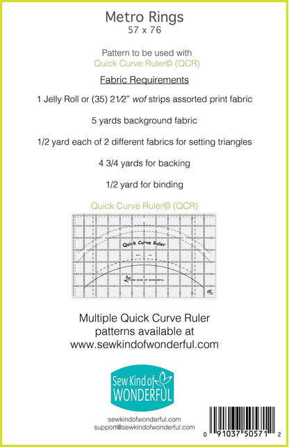 Sew Kind of Wonderful Metro Rings Quilt Pattern Finished Size 57”x76”