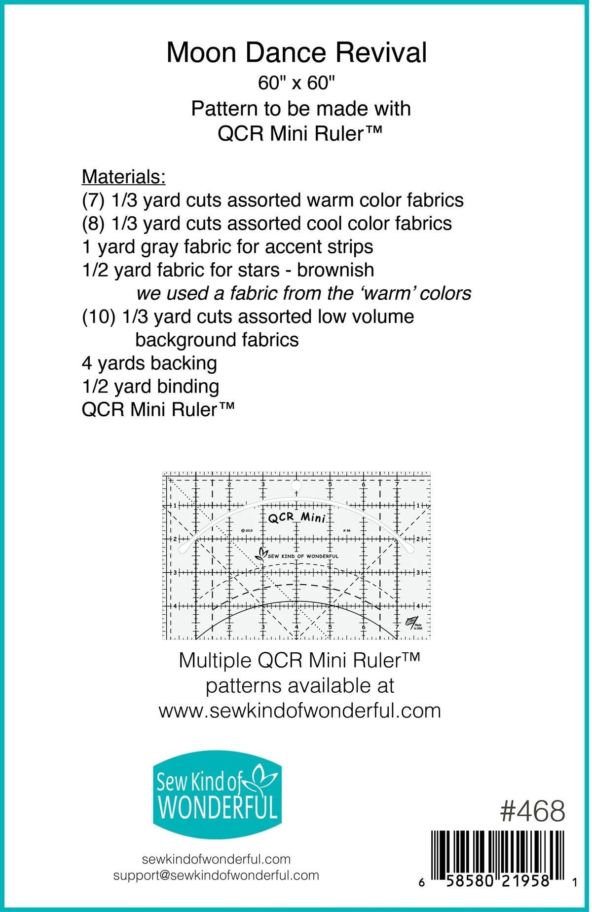 Sew Kind of Wonderful Moon Dance Revival Quilt Pattern Finished Size 60"x60"