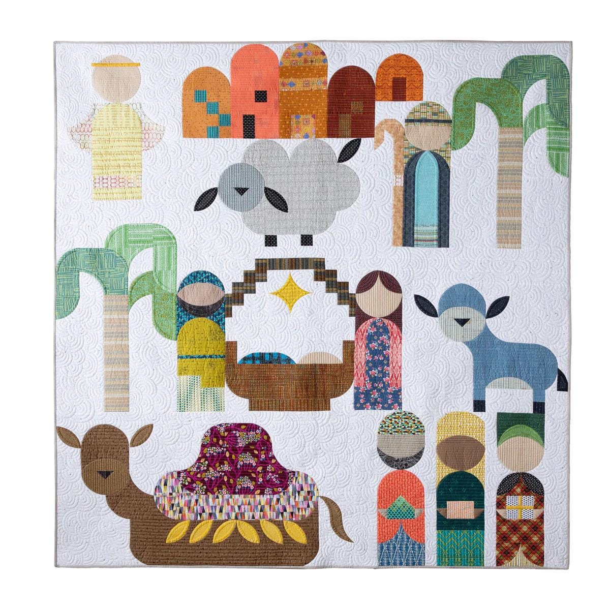 Sew Kind of Wonderful Starry Night Nativity Quilt Pattern (8 variation pattern) & Bonus Block All Is Calm Block Pattern (sold separately)