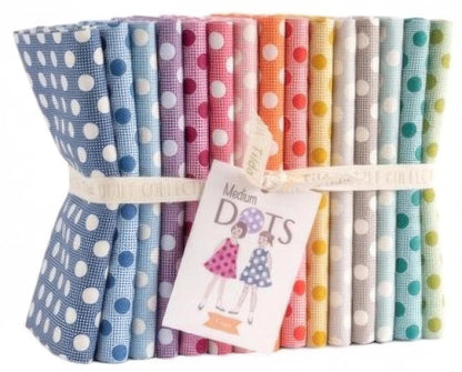 Tilda Medium Dots Fabric Collection 15pc Fat Quarter Bundle Authentic Premium 100% Cotton Fabrics