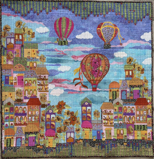 Fiberworks Laura Heine Up and Away Wall Quilt Pattern Finished Size: 36"x36"