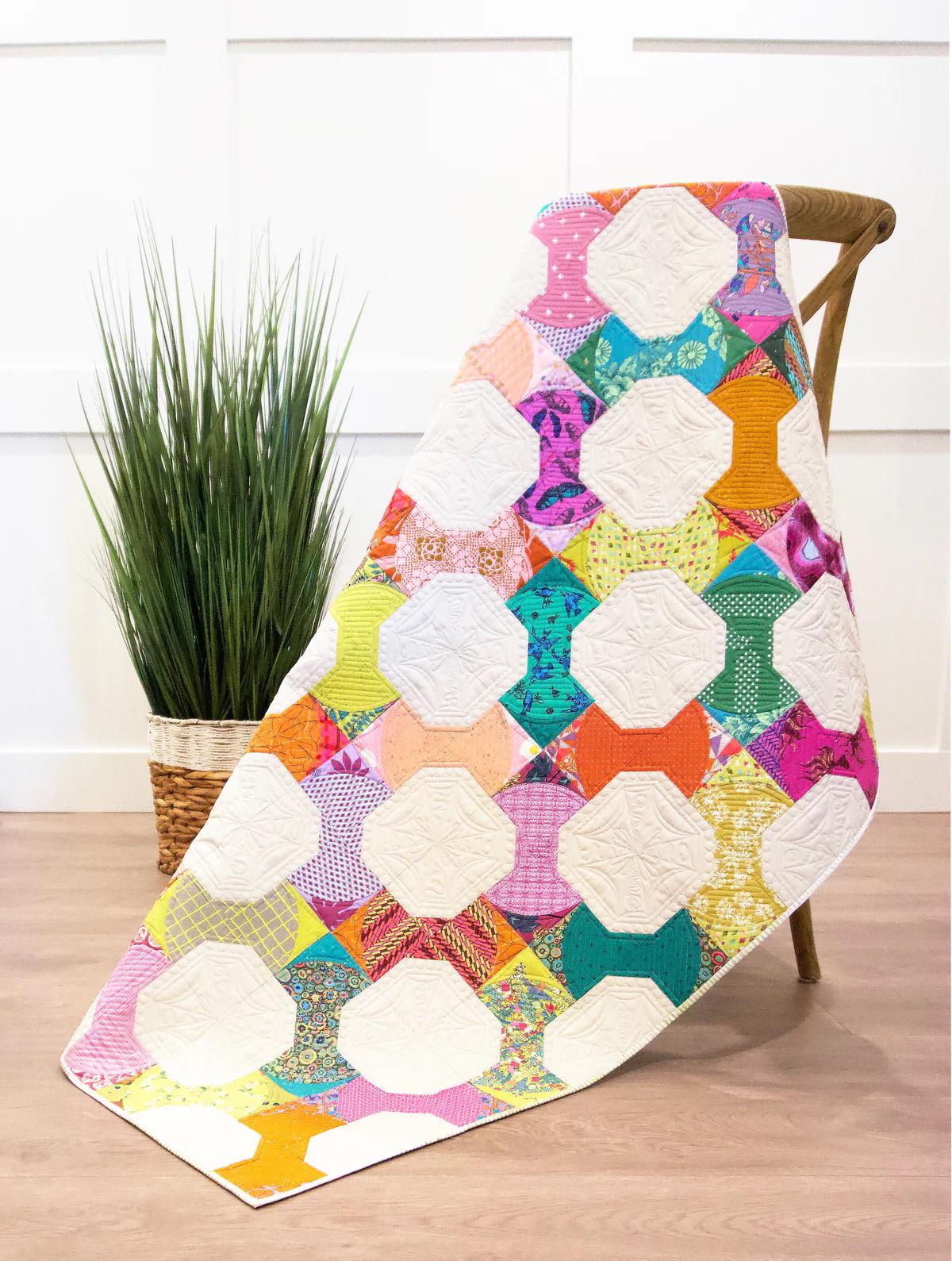 Sew Kind of Wonderful Curvy Bow Tie Quilt Pattern Finished Size 49”x56”