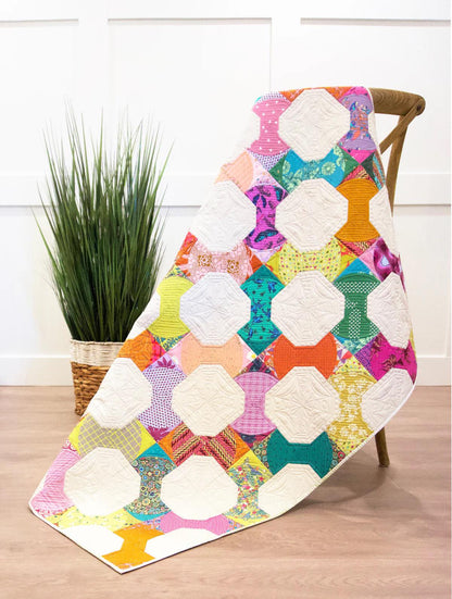 Sew Kind of Wonderful Curvy Bow Tie Quilt Pattern Finished Size 49”x56”