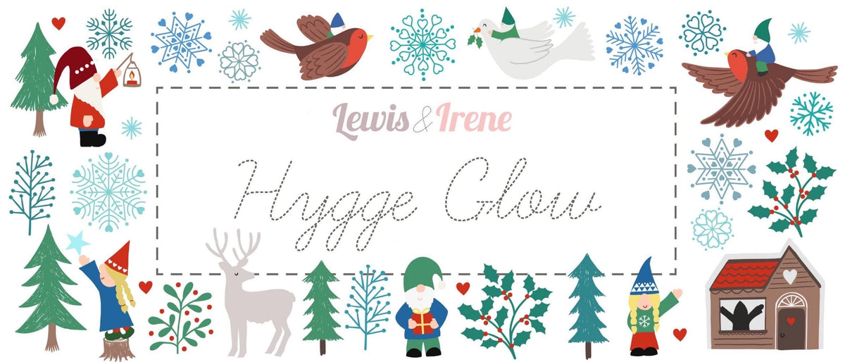 Glow-In-The-Dark Lewis & Irene Hygge Glow Fabric Collection Tomten Forest on Dark Authentic Premium 100% Cotton Fabrics