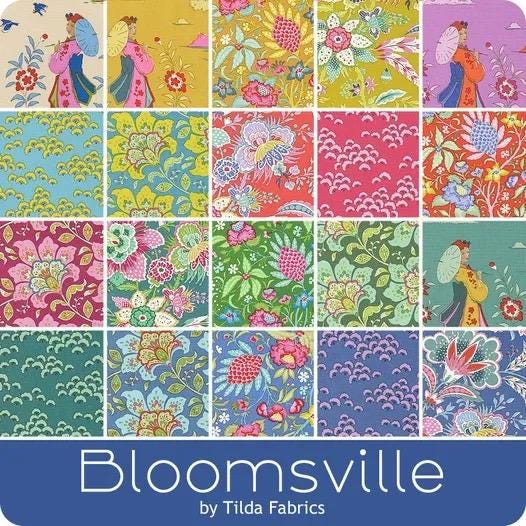 LAST BOLT! Tilda Bloomsville Fabric Collection Abloom Petrol Authentic Premium 100% Cotton Fabrics