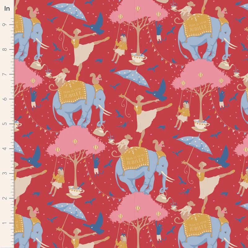 LAST BOLT! Tilda Jubilee Fabric Collection Circus Life Jubilee Red Authentic Premium 100% Cotton Fabrics