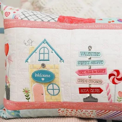 Kimberbell Sweetheart Street Bench Pillow Collection (Options: ME Download Booklet, Embellishment Kit, Fabric Kit, Thread Set)