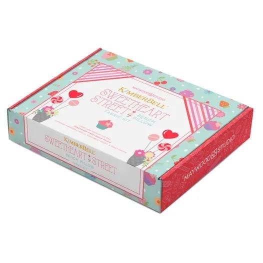 Kimberbell Sweetheart Street Bench Pillow Collection (Options: ME Download Booklet, Embellishment Kit, Fabric Kit, Thread Set)