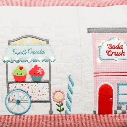 Kimberbell Sweetheart Street Bench Pillow Collection (Options: ME Download Booklet, Embellishment Kit, Fabric Kit, Thread Set)