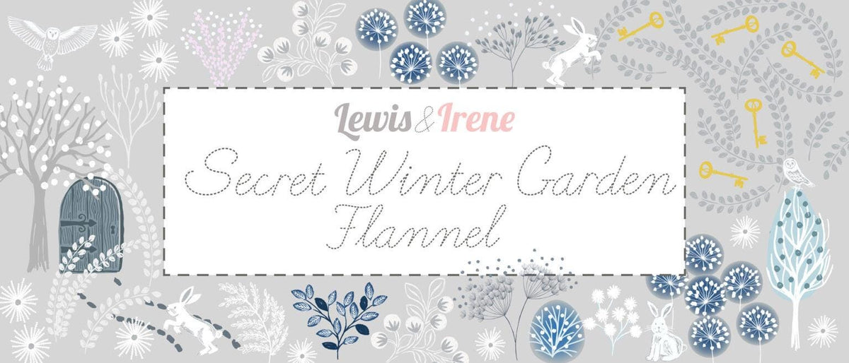 Lewis & Irene Secret Winter Garden Flannel Fabric Collection Snowberries - Iced Lavender Authentic Premium 100% Cotton Flannel Fabric F658.3