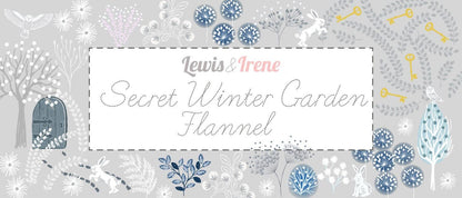 Lewis & Irene Secret Winter Garden Flannel Fabric Collection Snowberries - Iced Lavender Authentic Premium 100% Cotton Flannel Fabric F658.3