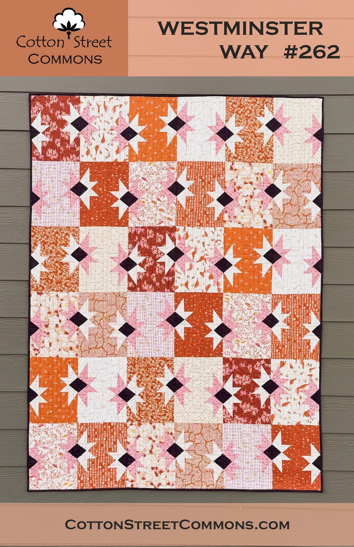 PDF Cotton Street Commons Westminster Way Quilt Pattern #262 Finished Size: 60"x78"