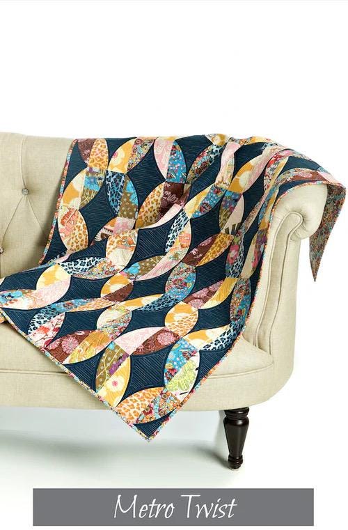 Sew Kind of Wonderful Metro Twist Quilt Pattern Finished Size 40"x55"