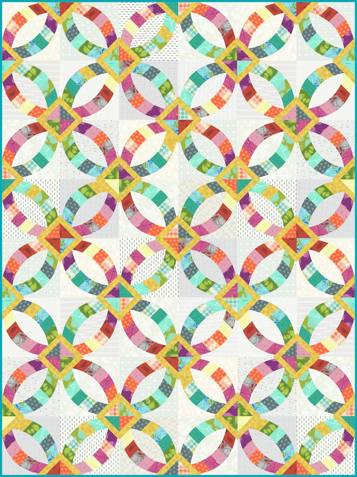 Sew Kind of Wonderful Metro Rings Quilt Pattern Finished Size 57”x76”