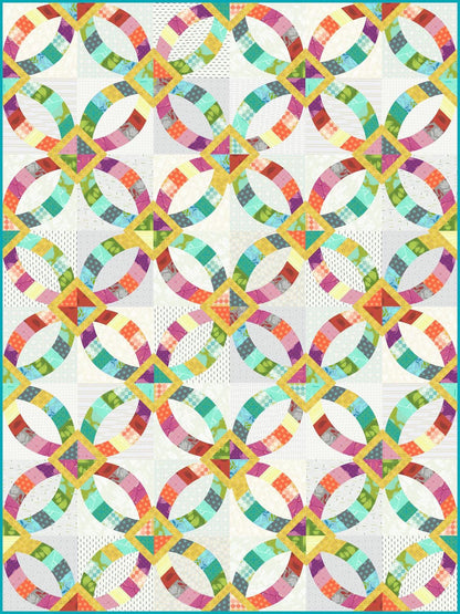 Sew Kind of Wonderful Metro Rings Quilt Pattern Finished Size 57”x76”