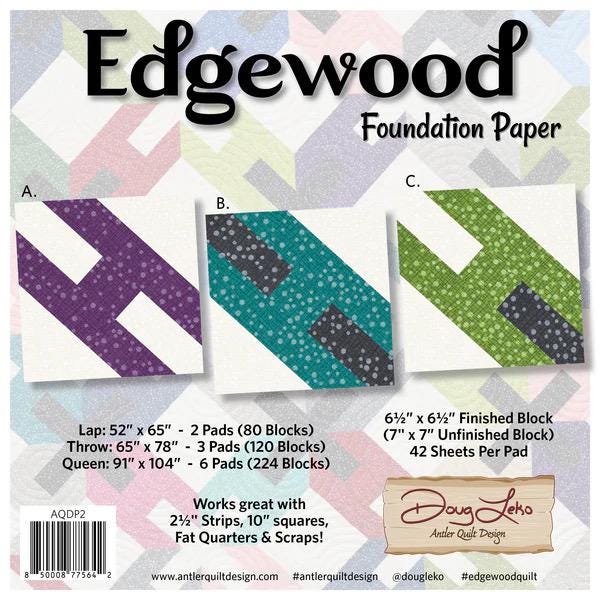 Doug Leko Antler Quilt Designs Edgeworth Quilt Pattern (Opt Foundation Paper Sold Separately)
