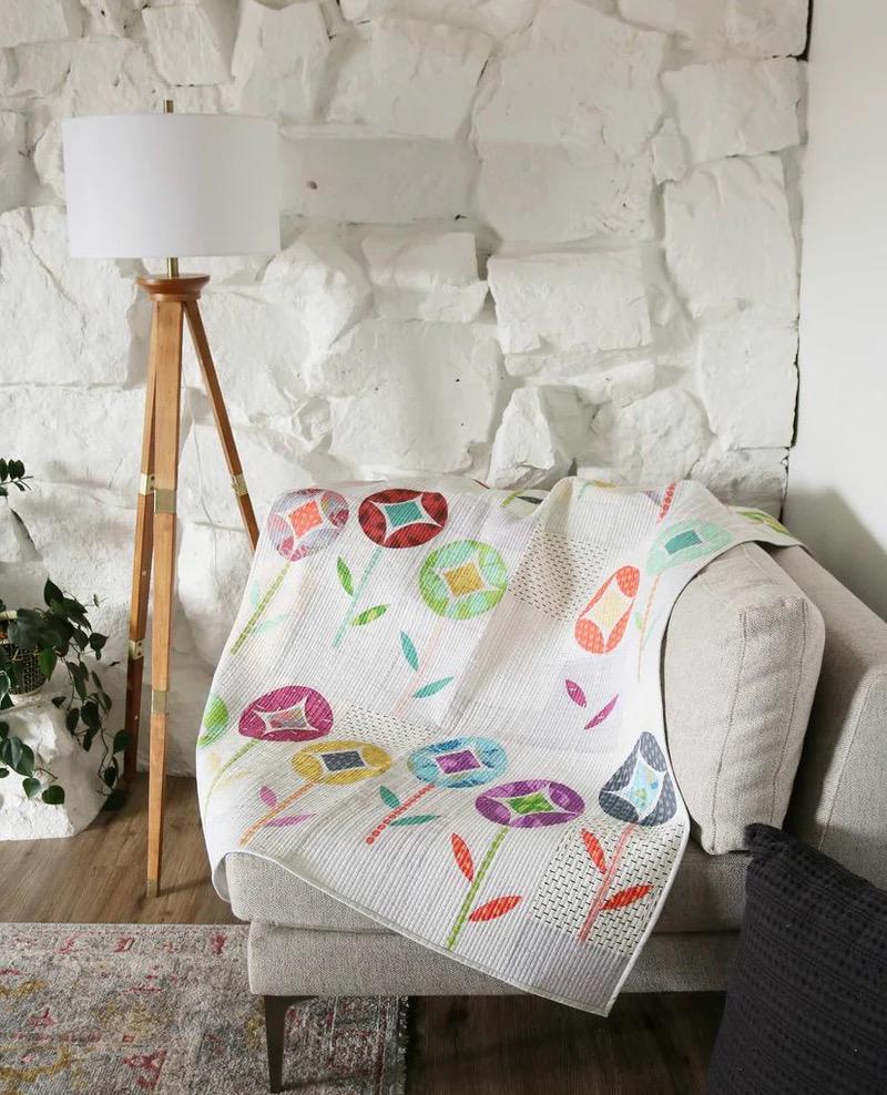 Sew Kind of Wonderful Flower Pop Quilt Pattern Finished Size 76”x77”