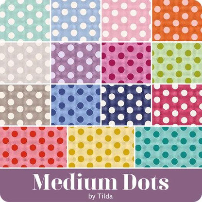 Tilda Medium Dots Fabric Collection 15pc Fat Quarter Bundle Authentic Premium 100% Cotton Fabrics