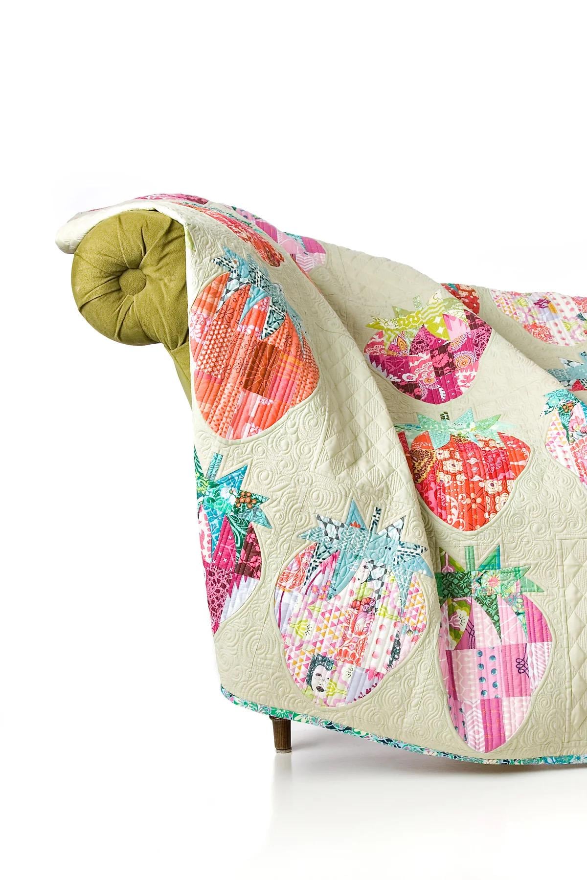 Sew Kind of Wonderful Mod Strawberries Quilt Pattern Finished Size: 61”x66”