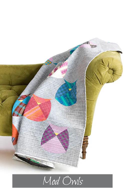 Sew Kind of Wonderful Mod Owls Quilt Pattern Finished Size 62”x75”