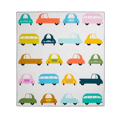 Sew Kind of Wonderful Cool Cars Quilt Pattern Finished Size 62”x67”