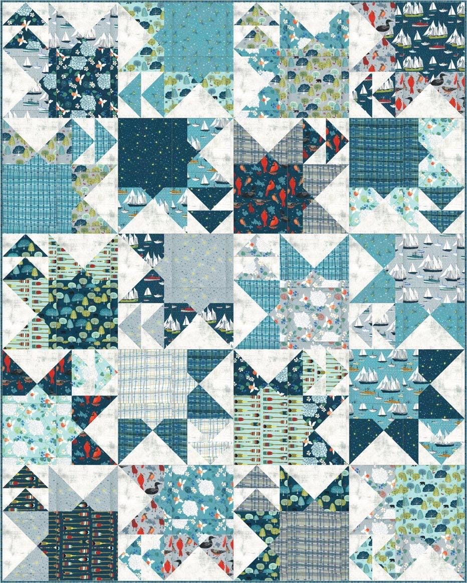 Doug Leko Antler Quilt Designs Crown & Anchor Quilt Pattern - 3 Size Variations Per Pattern