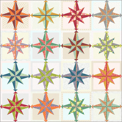 Sew Kind of Wonderful Double Starburst Quilt Pattern Finished Size 82"x82"