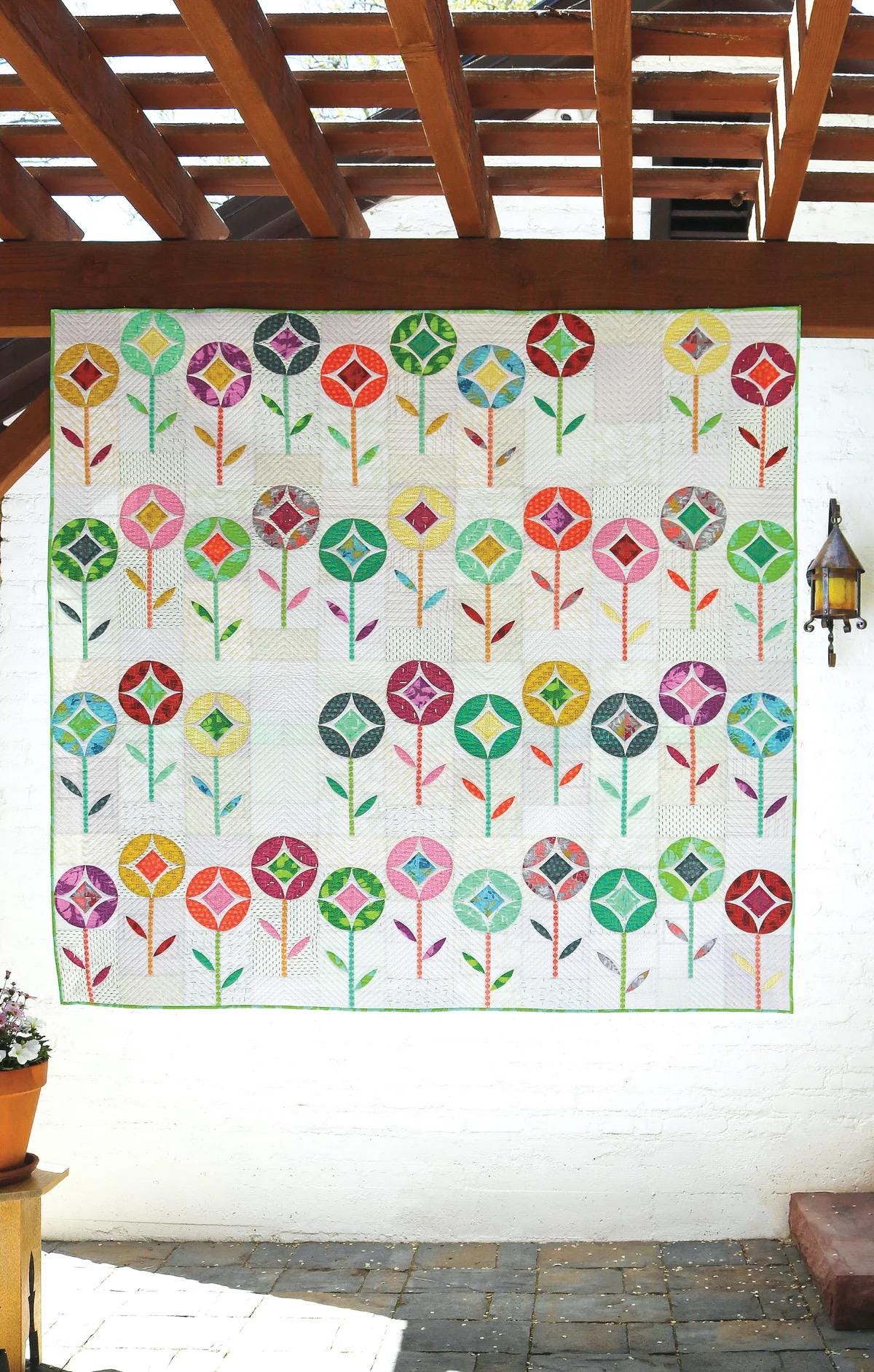 Sew Kind of Wonderful Flower Pop Quilt Pattern Finished Size 76”x77”