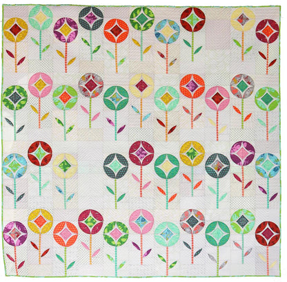 Sew Kind of Wonderful Flower Pop Quilt Pattern Finished Size 76”x77”