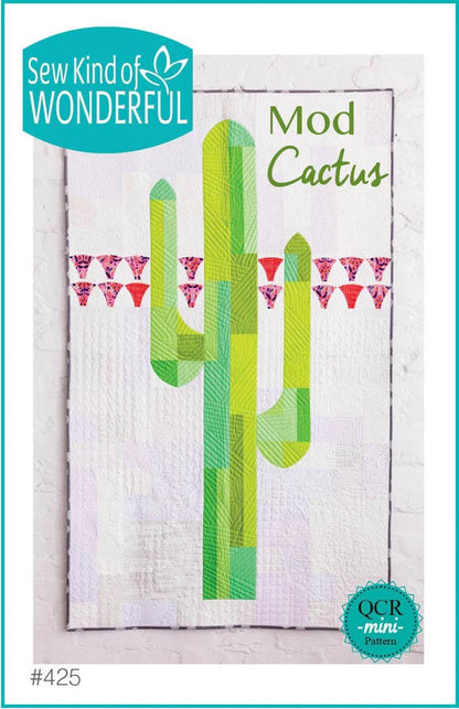 Sew Kind of Wonderful Mod Cactus Quilt Pattern Finished size 42”x70”