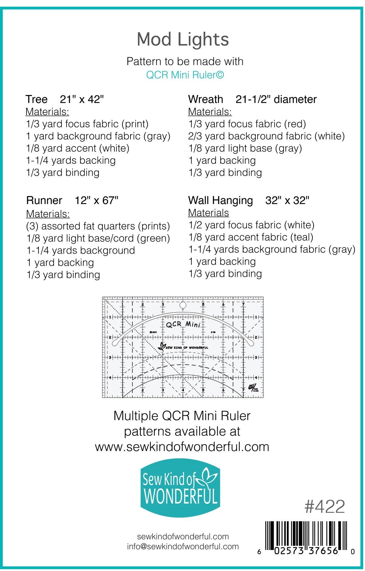 Sew Kind of Wonderful Mod Lights Wallhanging Patterns (4 patterns in one)