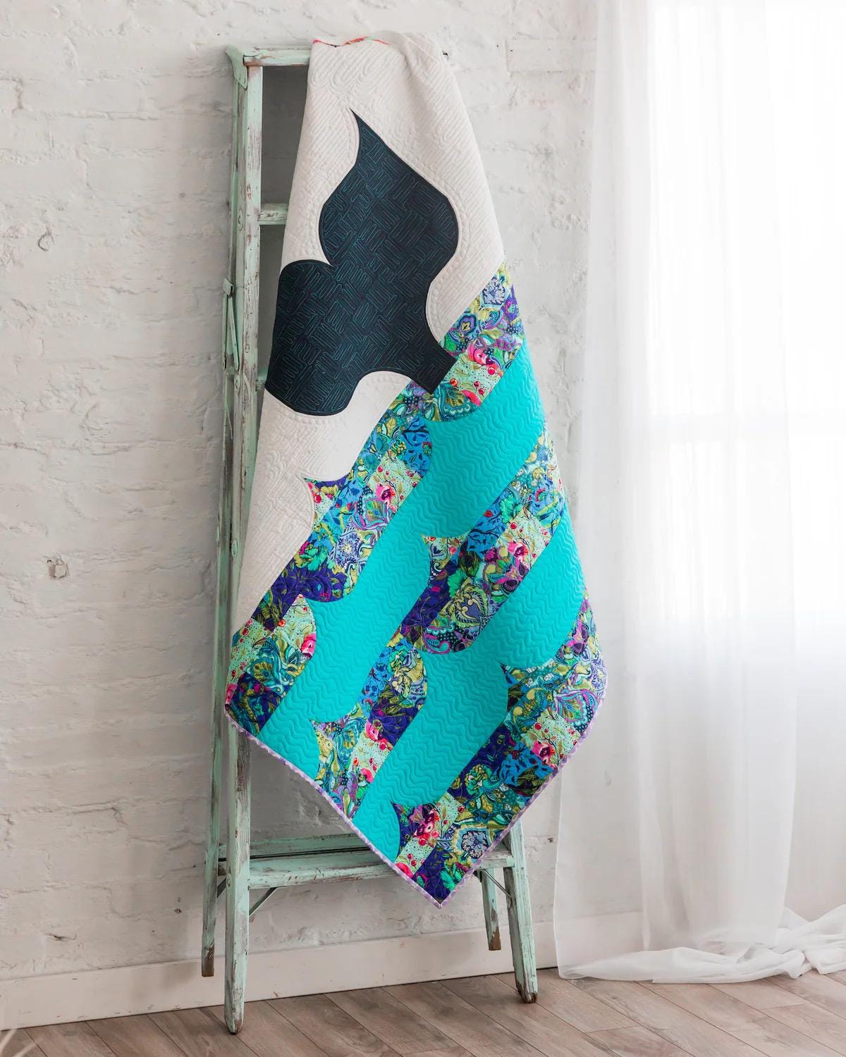 Sew Kind of Wonderful Whale Tale Quilt Pattern Finished size 63”x55”