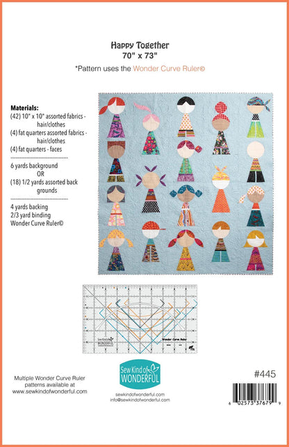 Sew Kind of Wonderful Happy Together Quilt Pattern Finished Size: 70"x73"