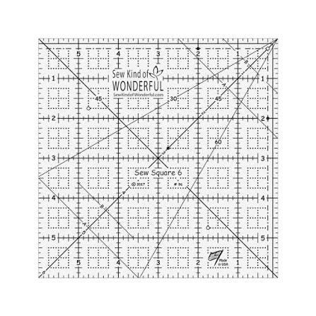 Sew Kind of Wonderful Quick Sew Square Rulers (6”, 8”, 10” sold separately)