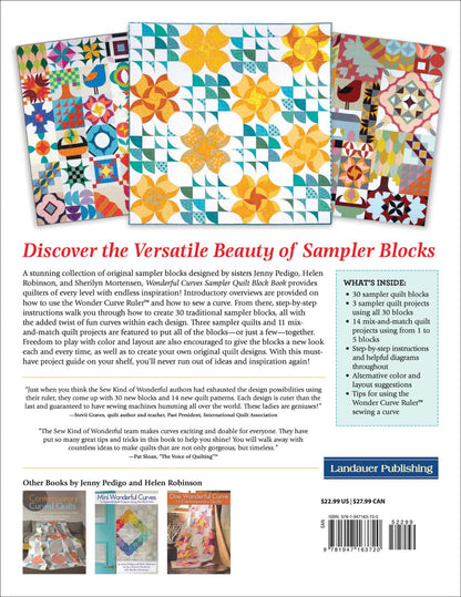 Sew Kind of Wonderful Wonderful Curves Sampler Quilt Block Book (30 Blocks - 14 Projects)