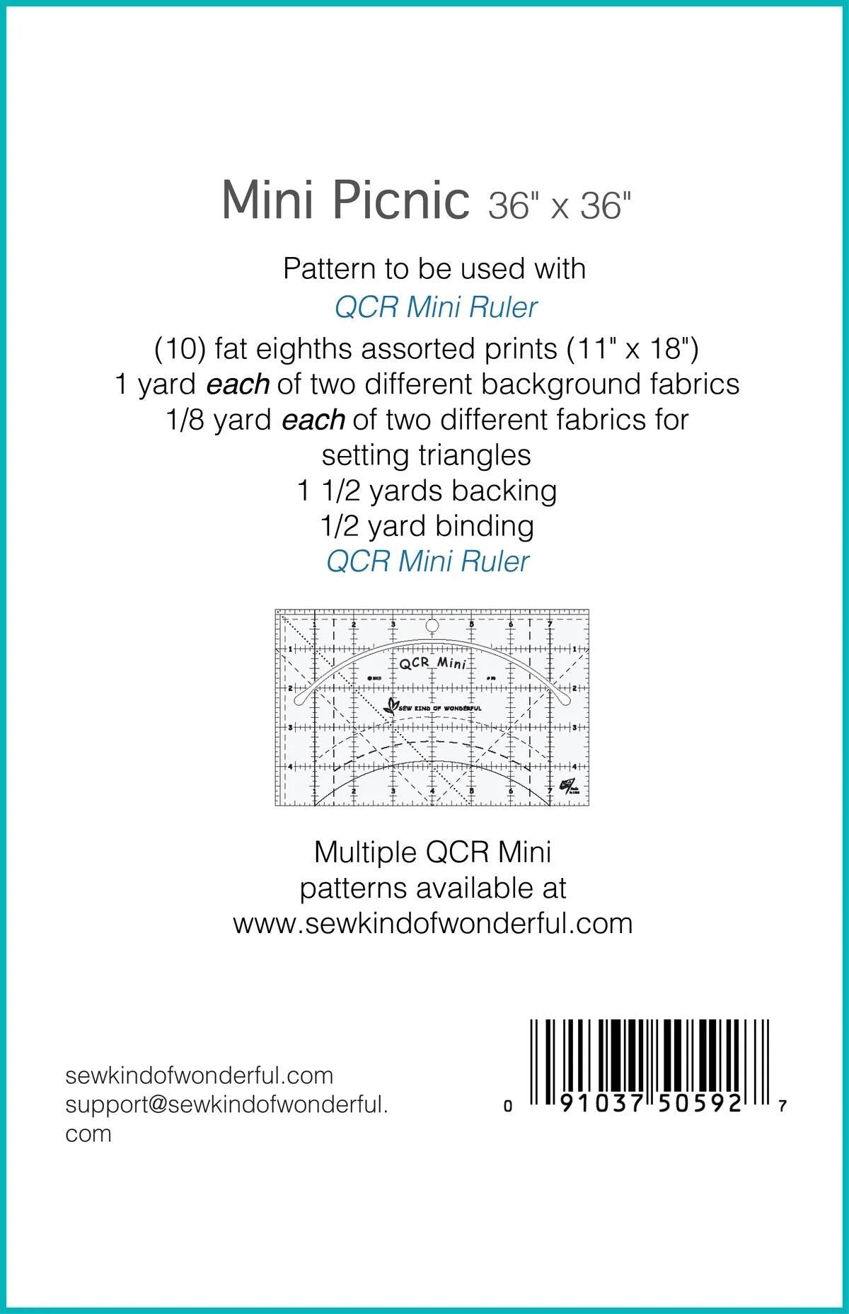 Sew Kind of Wonderful Mini Picnic Quilt Pattern Finished Size 45"x45"