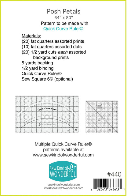 Sew Kind of Wonderful Posh Petals Quilt Pattern Finished size 64”x80”