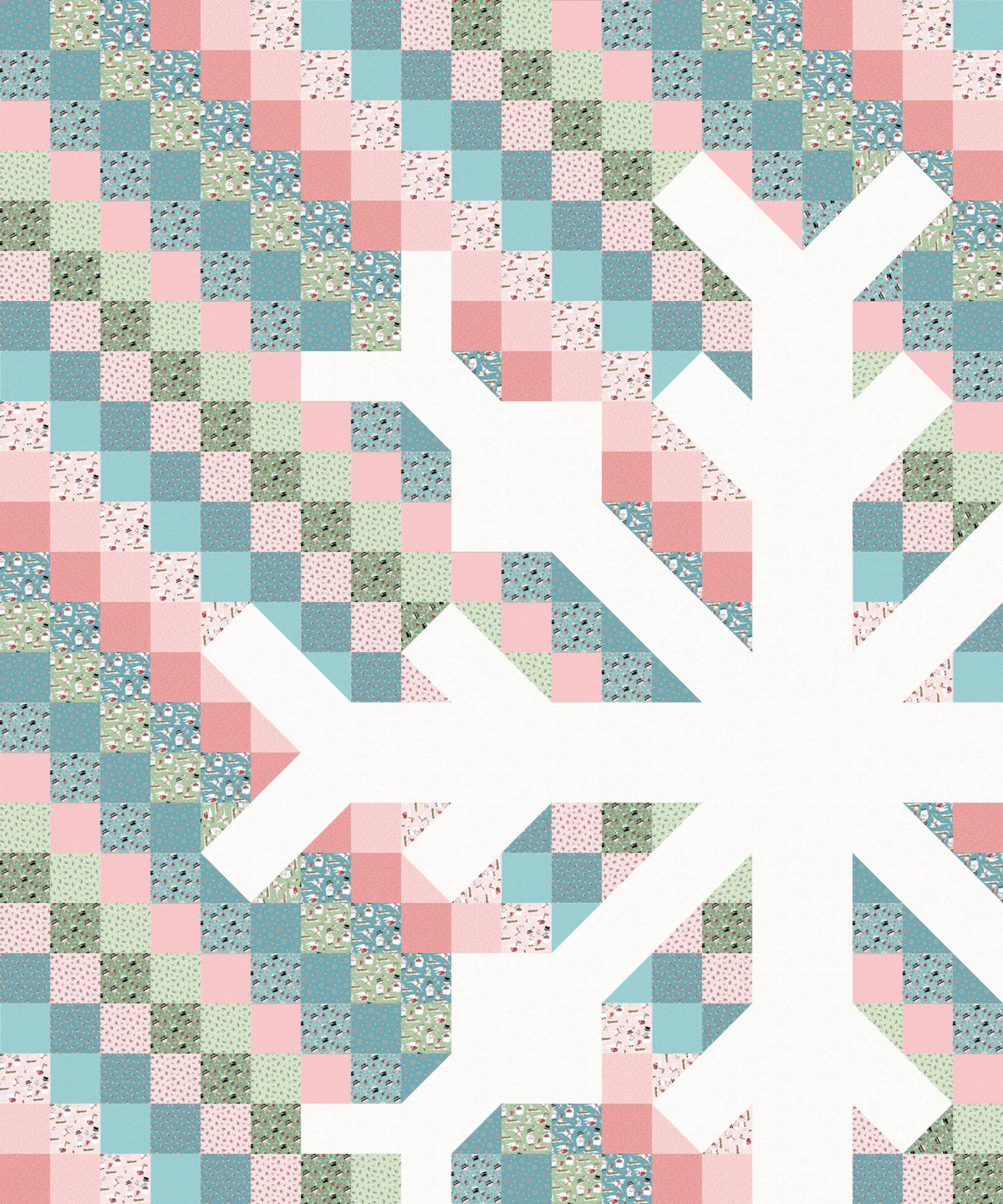 LIMITED EDITION!! Modern Hand Craft Snowflake Quilt Kit Featuring Poppie Cotton Frost & Flurry Fabric Collection Finished Size: 60"x72"