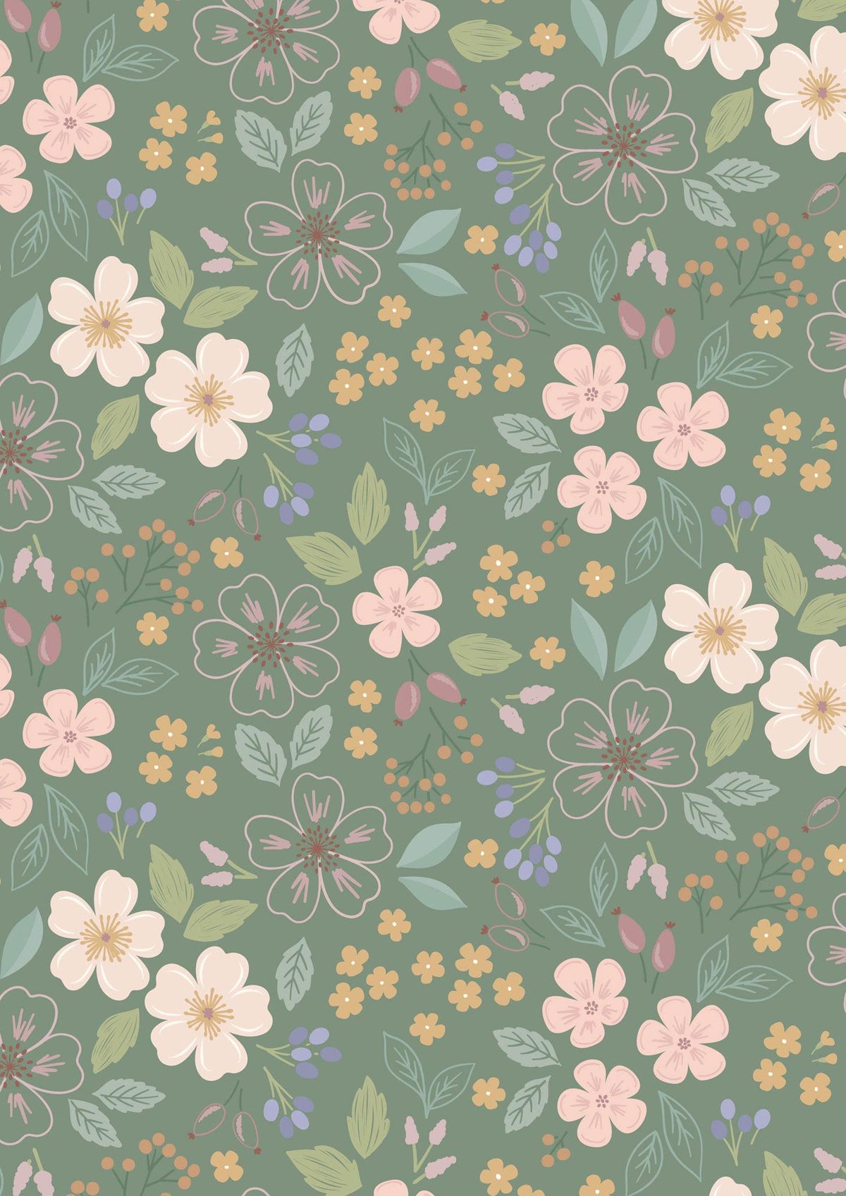 Lewis & Irene Sky Garden Fabric Collection Sky Garden on Green Gray CC56.3 Authentic Premium 100% Cotton Quilt Shop Quality Fabrics