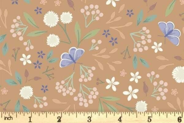 Lewis & Irene Sky Garden Fabric Collection Floral Odyssey on Lt Burnt Sienna CC57.2 Authentic Premium 100% Cotton Quilt Shop Quality Fabrics