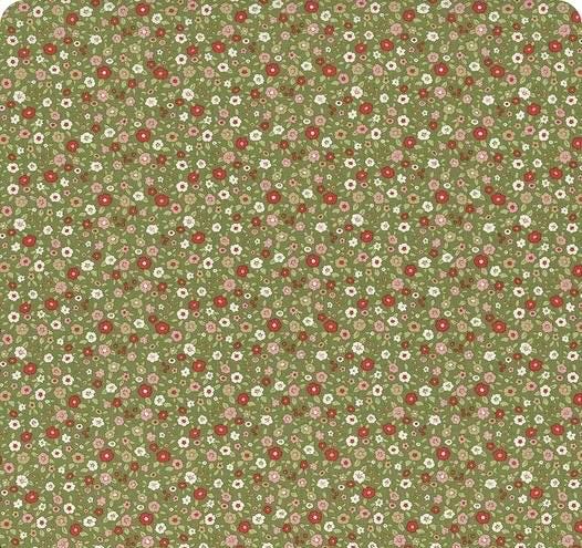 Tilda Creating Memories Winter Reds & Greens Fabric Collection Evie Green Authentic Premium 100% Cotton Fabrics