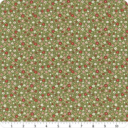 Tilda Creating Memories Winter Reds & Greens Fabric Collection Evie Green Authentic Premium 100% Cotton Fabrics