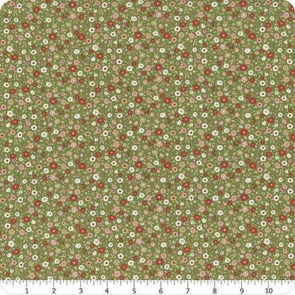 Tilda Creating Memories Winter Reds & Greens Fabric Collection Evie Green Authentic Premium 100% Cotton Fabrics